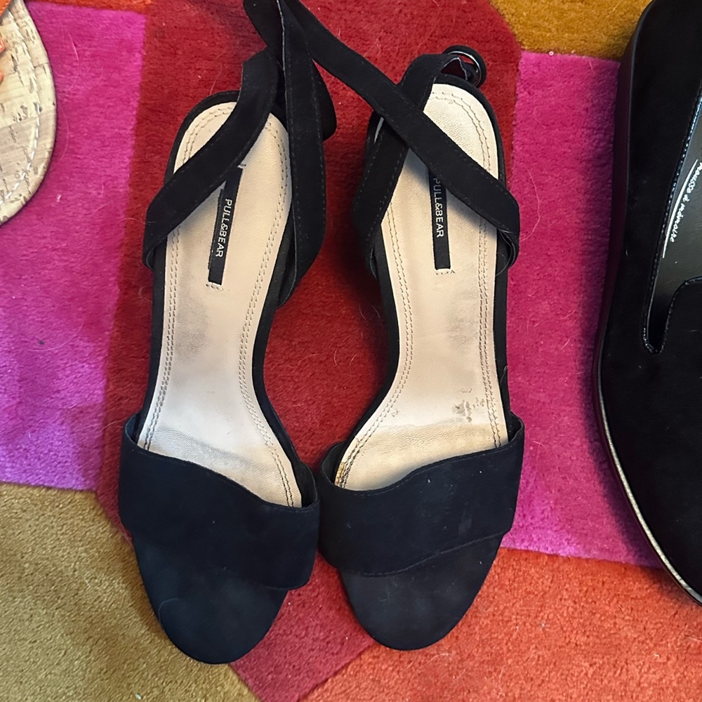 Pull&Bear Black Strappy Heels
